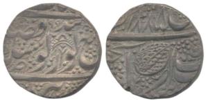 Amritsar Mint, Silver Rupee, 11.04g, Nanakshahi couplet, Frozen Year VS 1885, Chhatra (Roy