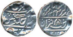 Kirat Singh, Silver Rupee, 10.95g, Dholpur Mint, in the name of Muhammad Akbar II, AH 1244