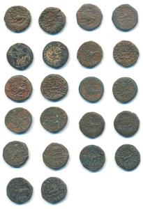 Krishna Raja Wodeyar (AH 1225-1285, 1810-1868 AD), Copper 20 Cash (11), 1837, 1838, 1839 a