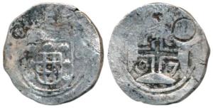 Diu, Peter II (1683-1706 AD), Silver Xerafim, 10.36g, 1697 AD, obv. crowned arms divide DO