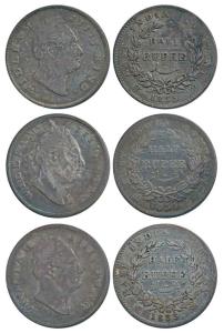 William IV, Silver ½ Rupee, 1835, Calcutta Mint, RS incuse, 21 Berries, (Prid 66). Fine+, 