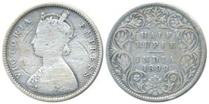 Victoria Empress, Silver ½ Rupee, 1899, Bombay Mint, A / I / ’B’ incuse, Inverted ’B’, (Pr