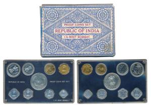 1971, Proof set, Food For All, set of 9, 1 Paisa to Rupees 10. The outer box slightly soft