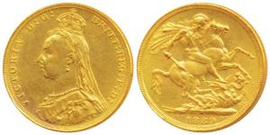 Australia, Victoria, Gold Sovereign, 8g, 1889, Jubilee head, ’M’ mint mark for Melbourne M