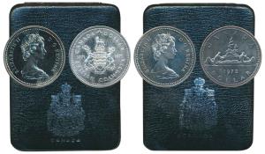 Canada, Elizabeth II, Silver Dollar (2), 23.32g, 1971 and 1972, both different. Uncirculat