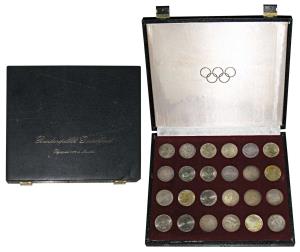 Germany, Proof Set Silver 10 Mark (24), 15.32g, 1972 Munich Olympics, complete set of four