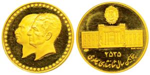Iran, Muhammad Reza Shah, Proof Gold Medal, 9.88g, Golden Jubilee of the National Bank of 