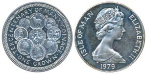Isle of Man, Elizabeth II, Silver Crown, 28.28g, 1979, 300th Anniversary of Manx Coinage (