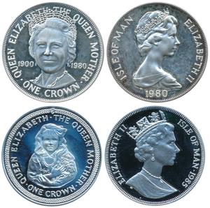 Isle of Man, Elizabeth II, Silver Crown, 28.28g, 1980, 80th Birthday of Queen Elizabeth th