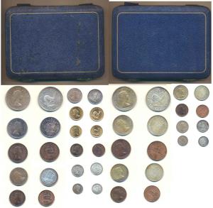 South Africa, Elizabeth II, Proof set, Gold Pound and ½, Silver Crown to Bronze Farthing, 