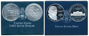 United States of America, Silver Dollar (2), 26.7g, 1991, 50th Anniversary of The United S