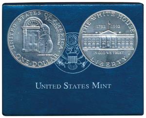 United States of America, Silver Dollar, 26.7g, 1992, 200th Anniversary of the White House