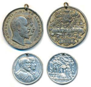 Edward VII Coronation Medal, White Metal, 28.5g, conjoined busts of Edward VII and Queen A