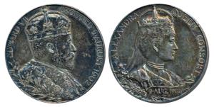 Edward VII Coronation Medal, Silver, 12.77g, bust of the Emperor to right on obv., bust of