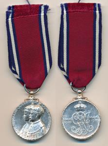 Silver Jubilee Medal of George V and Queen Mary, Silver, conjoined busts of George V and Q
