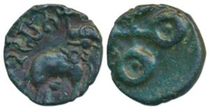 Satavahanas, ’Tarhala Hoard’ Type, Skanda (Khada) Satakarni, Potin Unit, 2.97g, obv. eleph