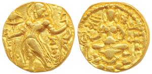 Guptas, Chandragupta II (c. 380-413 AD), Gold Dinar, 7.73g, ’Archer’ type, obv. king nimba