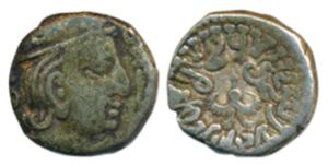 Guptas, Kumaragupta, Silver Drachma, 2g, obv. bust of the ruler to right, stylized garuda 