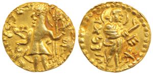 Post-Gupta Bengal Samatata region, Vira Jadamarah (6th -7th century AD), Gold Dinar, 6.5g,