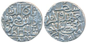 Taj-ud-Din Firuz Shah (AH 800-825, 1397-1422 AD), Silver Tanka, 11.74g, Hazrat Ahsanabad M
