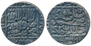 Muhammad Adil Shah Suri (AH 960-964, 1552-1556 AD), Silver Tanka, 11.17g, Mint off flan, A