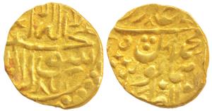 Humayun (1st reign, AH 937-960, 1530-1540 AD), Gold ¼ Ashrafi, 0.94g, mintless type but at
