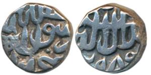 Akbar, Silver Rupee, 6.77g, without mint name, probably Mandu, a Malwa Issue, AH 989 (KM 7