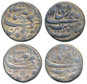 Jahangir, Silver Rupee, Tatta Mint, Month Amardad and Di, RY 7 (KM 145.17). Fine+. (2)