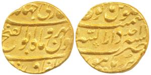 Jahandar Shah, Gold Mohur, 10.97g, Dar-ul-Sarur Burhanpur Mint, ’Abul Fateh’ couplet, RY A