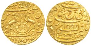 Ghazi-ud-din Haider (AH 1230-1243, 1819-1827 AD), Gold Mohur, 10.68g, Dar us- Sultanat Lak