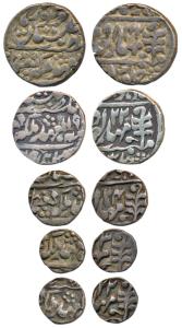 Madho Singh II (AH 1298-1341, 1880-1922 AD), set of 4, Silver Rupee, ½, ¼ and 1/8 (2) Rupe