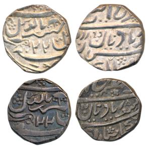 Ranjit Singh, Silver Rupee (2), in the name of Queen Victoria, frozen RY 22, bird and umbr