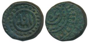 Merta Mint, Copper Paisa, 17.35g, retrograde AH 1202 in dotted circle (J. Lingen M.06.02).