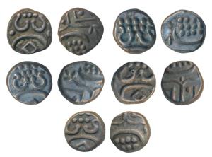 Anizham Thirunal Marthanda Varma (ME 904-933, 1729-1758 AD), Silver Chuckram (5), stylized