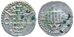 Goa, Silver Tanga (60 Reis), 2.3g, obv. crowned arms divide GA, rev. Gridiron of St. Lawre