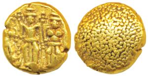3 Swami Gold Pagoda, 3.43g, Tirupati Balaji in the centre, flanked by his wives Shri Devi 