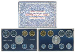 1971 Proof set, Food For All, set of 9, 1 Paisa to Rupees 10. In immaculate condition, wit