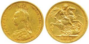 Australia, Victoria, Gold Sovereign, 8g, 1889, Jubilee head, ’M’ mint mark for Melbourne M
