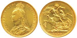 Australia, Victoria, Gold Sovereign, 8g, Jubilee head, Sydney Mint, 1893, St. George slayi