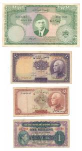 East Africa Currency Board, George VI, 1 Shilling, 1943; Iran, 5 and 10 Rials, 1937-38 iss