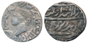 Jaswant Singh, Silver Rupee, 11.02g, Bharatpur Mint, with the name and portrait of Queen V