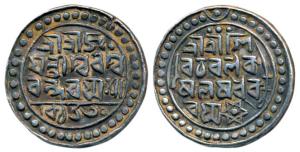 Jaya Narayan (SE 1630-1653, 1708-1731 AD), Silver Rupee, 9.76g, Sk 1630, obv. Sri Sri Si/v