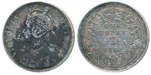 Victoria Queen, Silver Rupee, 1862, Bombay Mint, A / II / 2 / 0, (Prid 70). Very Fine, Ver