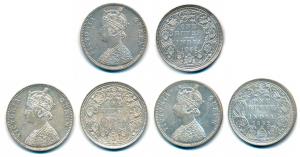 Victoria Queen, Silver Rupee, 1862 (3), Bombay Mint, A / II / 1 / 2 without crescent, (Pri