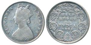 Victoria Empress, Silver ½ Rupee, 1894, Calcutta Mint, A / I / C incuse, (Prid 278). Fine+