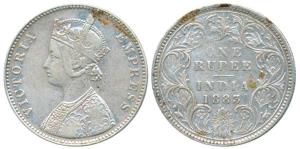 Victoria Empress, Silver Rupee, 1883, Bombay Mint, Mule, A1 / I / B raised, Unlisted in Pr