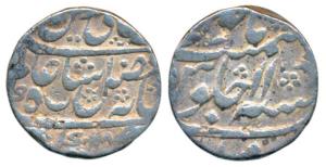 Murshidabad Mint, Silver Rupee, in the name of Shah Alam II, partly machine struck, AH 118