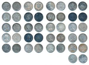 Victoria Queen and Empress, Silver 2 Annas (21), 1841 (2) divided and continuous legend, 1