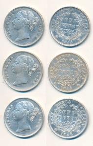 Victoria Queen, Silver Rupee, 1840, Divided legend, Calcutta / Bombay Mint, WW raised, 28 
