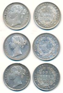 Victoria Queen, Silver Rupee, 1840, Divided legend, Calcutta / Bombay Mint, WW raised, 28 